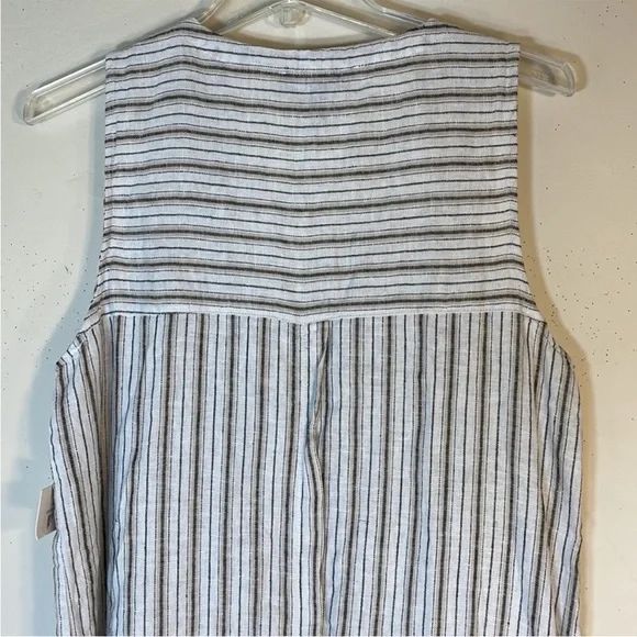 NWT. Ellen Tracy Sleeveless Linen Blend Zipper Utility Top. Small. - Picture 11 of 12